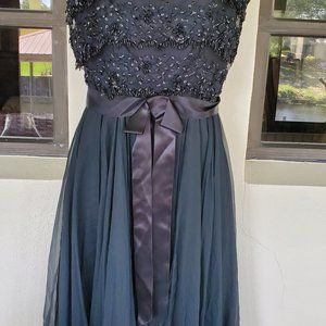 Black Hand Beaded Miss Elliette Dress Vintage New with tags